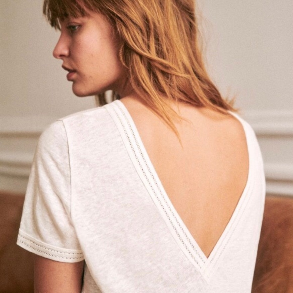 Sezane Victorin T-shirt | Écru | S